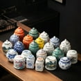 thumbnail image 2 of Retro Blue and White Ceramic Tea Cans, Household Storage Tea Cans, Black Tea, Pu'er Tea, Sealed Cans, Moisture-proof Cans, 2 of 10