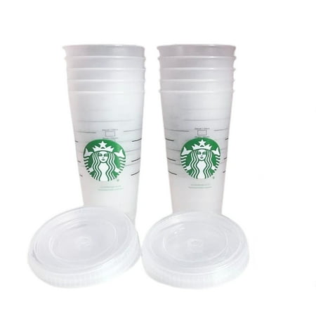 

24OZ/710ml Starbucks Sequins Plastic Tumbler Reusable Clear Drinking Flat Bottom Cup (50 Pieces)