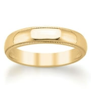 14kt Yellow Gold Wedding Band With Beading, 4 mm
