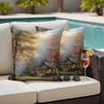 thumbnail image 4 of Fall Forest Outdoor Waterproof Pillow Covers, Country Pastoral Trees Cabin Nature Scenery Decorative Square Throw Pillowcase Sofa Cushion Sham for Patio/Couch/Chair, 20"x20" 2 Pack, 4 of 8