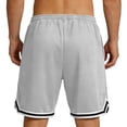 thumbnail image 3 of LNZGNM Mens Basketball Shorts Plus Size Quick Dry Sports Shorts Stylish Elastic Waist Drawstring Short Pants Workout Shorts with Pockets,Light Gray 2XL, 3 of 5