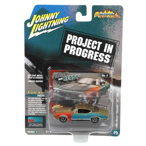Johnny Lightning 1:64 Street Freaks Ver B 1968 Chevy Chevelle Ss 396 Turquoise