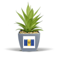 thumbnail image 1 of Drapeau Campagne Barbados Art Déco Mode Faux Pot de Fleurs Ananas Mini Décor, 1 of 3