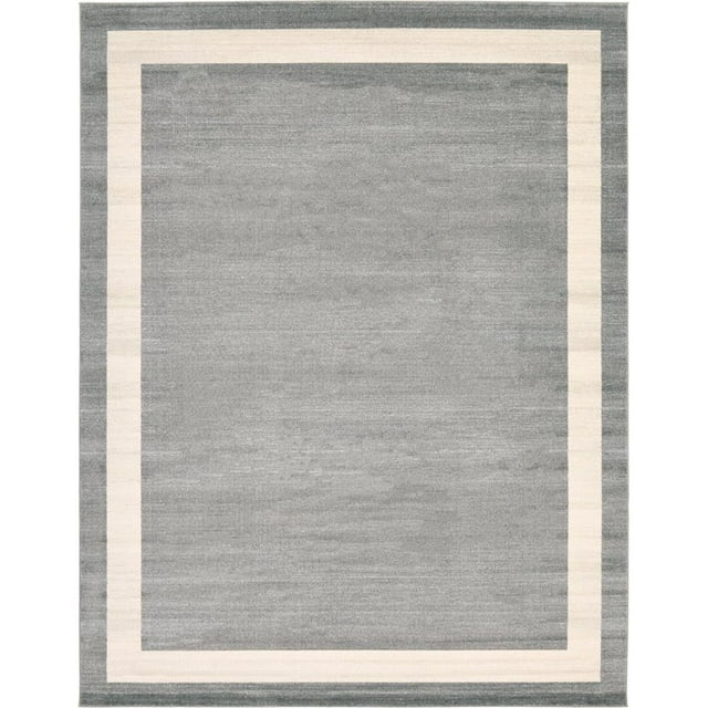 Unique Loom Del Mar Tonal Design Area Rug 10' x 13' Rectangle Gray/Ivory