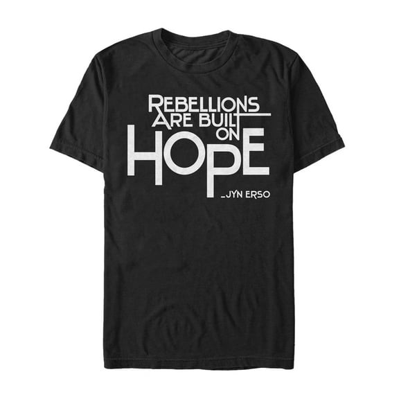 Men's Star Wars Rogue One Rebellions Built on Hope Graphic Tee Black Medium