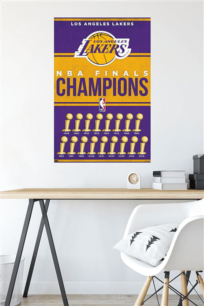 Los Angeles Lakers 16-TIME NBA CHAMPIONS Official Commemorative Wall POSTER