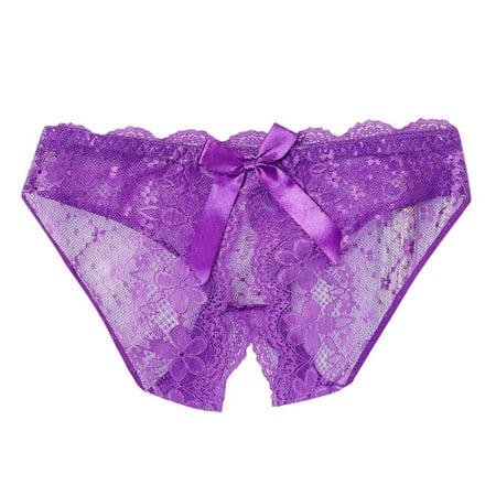 Women S Crotchless Panties 1 Piece Purple Lace Underwear No Show Underwear For Women Thong Women S Lace Panties Sexy XL