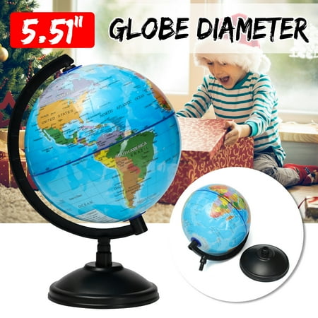 Kids Educational Globe 5.51 inch ( 14cm ) Decorative Table Top Globe Rotating World Earth Map Globe Educational Tool Kid Toy Gift ()