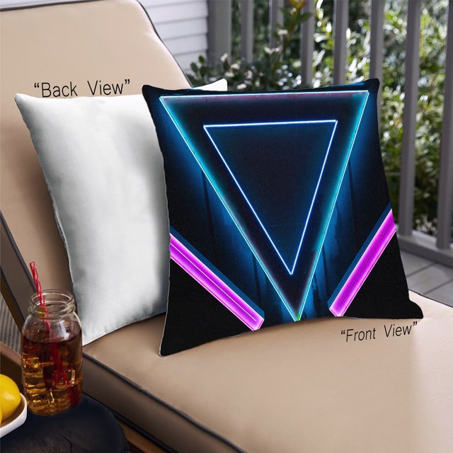 Ahgly Company Neon Neon Coussin Extérieur, 18 Pouces par 18 Pouces