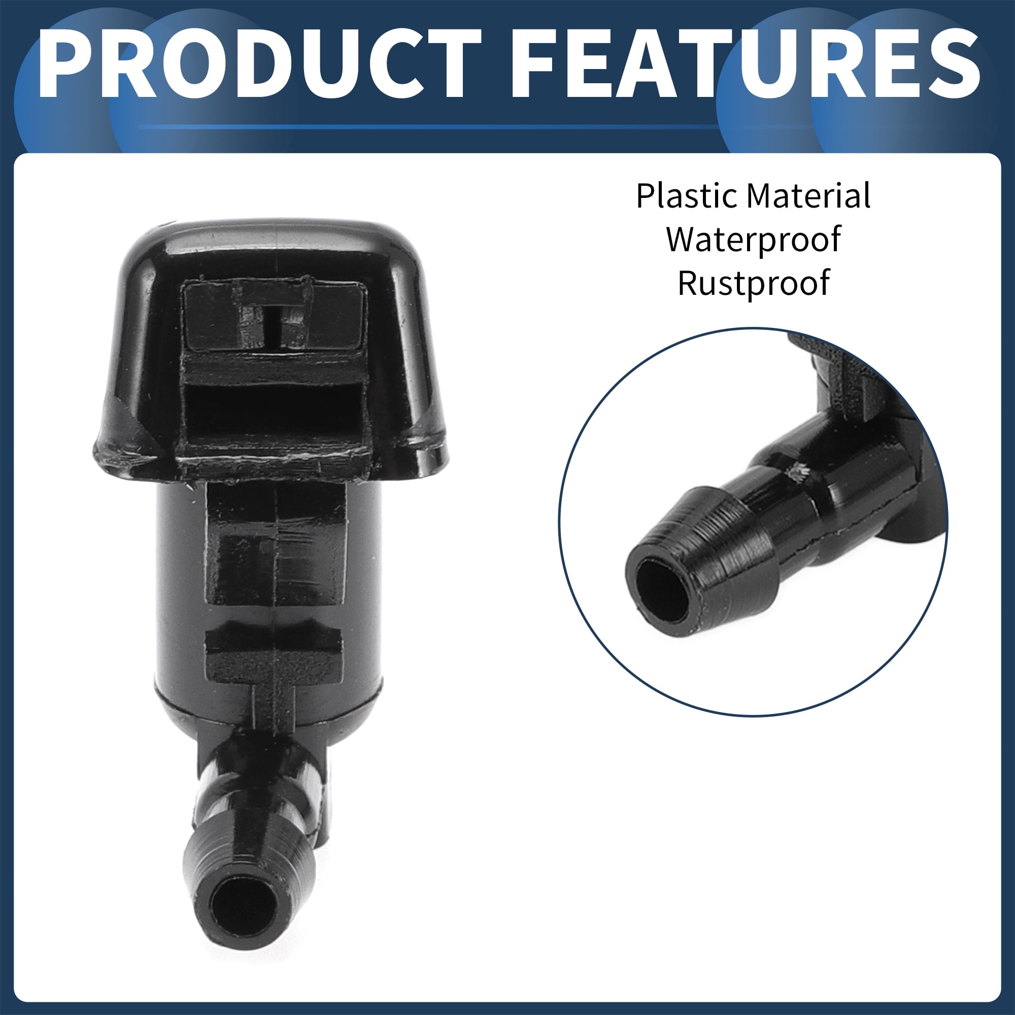 Unique Bargains Windshield Washer Nozzle Kit for Ford Edge 2011-2015