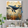 thumbnail image 4 of Qisvanset 12x16 Inch With Frame 2D Flat Wall Art Earth Tone Whale Nautical Kids Nursery Home Wall Art, 4 of 8