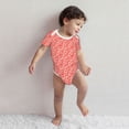 thumbnail image 3 of Kdxio Red Pretty Flowers Pattern Unisex Baby Cotton Short Sleeve Bodysuits-3 Months, 3 of 5