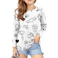 thumbnail image 2 of Tungbrin Girls DIY Hand Painted Colorable Shirts Funny Long Sleeve Crewneck Tops Kids Spring Fashion Coloring Pullover Shirts, 2 of 8
