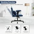 thumbnail image 5 of Leumius Velvet Office Chair Criss Cross Legged Chair with Wheels,Reading Chair Vanity Task Desk Chair for Home Office,Blue, 5 of 7