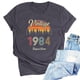thumbnail image 2 of Liamobondopolis - Camiseta vintage de 1984 para mujer, regalo de 40 cumpleaños, con estampado de letras, estilo retro, para fiesta, informal, de manga corta, 2 of 5