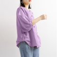 thumbnail image 3 of Women's Vintage O-Neck Three Quarter Sleeve Plus Size Top - Comfortable for Daily or Casual Wear, 3 of 6