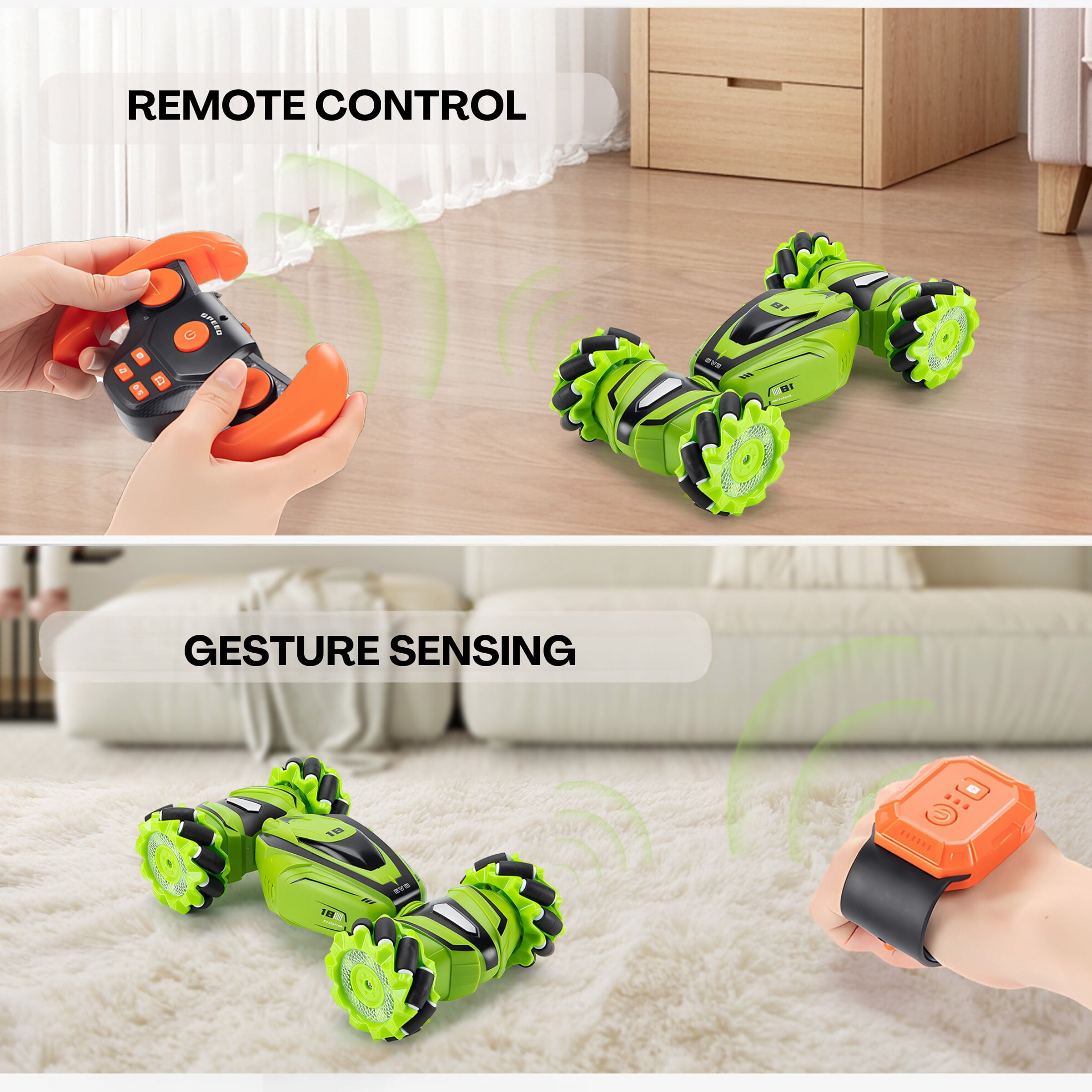 Gesture Sensing RC Stunt Car 4WD 2.4GHz Drift Twist Car Toy off-Road Vehicle w/ Light & Music