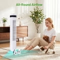 thumbnail image 3 of Atilioo Tower Fan with Remote, 35" Bladeless Standing Floor Fan with 5 Speeds, 64° Oscillation,12H Timer, Quiet Operation & Sleep Mode, White, 3 of 8