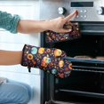 thumbnail image 2 of Fall Pumpkins Leaves Pattern Kitchen Oven Mitt and Pot Holder Sets 2 Pcs for Baking, Cooking and Grilling, Heat Resistant Up To 392 °F, 2 of 7