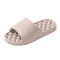 thumbnail image 5 of Women Men Shower Shoes Quick Drying Lightweight Pool Sandals with Drain Holes Solid Color Breathable Open Toe Slides Gray Size 8, 5 of 6