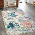 thumbnail image 3 of 3'x5' Area Rugs, Vintage Coastal Indoor Outdoor Area Rug for Living Room Bedroom, Sea Turtle Octopus Coral Beach Nautical Washable Bathroom Rugs Kitchen Floor Carpet Mats Home Decor Aesthetic, 3 of 8
