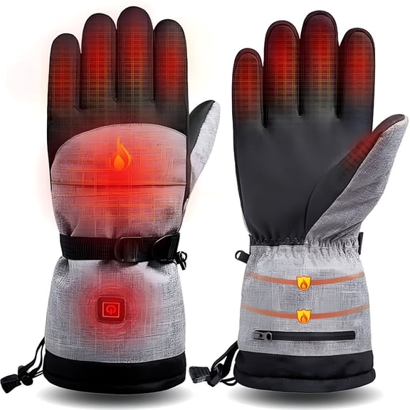 TELOLY Heated Gloves for Men Women, Rechargeable Hand Warmer with Touchscreen, Waterproof Electric Heated Ski Glove for Winter Outdoor Work Hunting Camping Snowboarding Hiking