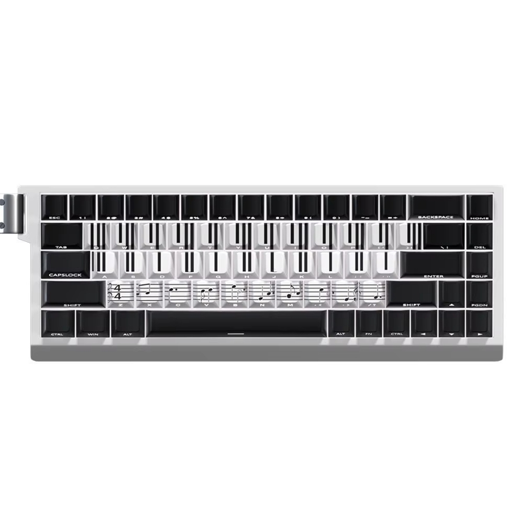 74Keys Keycaps Set Side Print Piano Key Theme Backlit Keycap for 60 61 65 67 68 Mechanical Keyboards