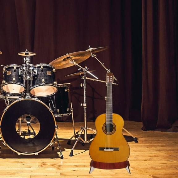 FRCOLOR Wooden Guitar Stand for Acoustic Electric Bass Guitars Ukuleles Light Brown Portable Instrument Stand Crafted from Solid Wood