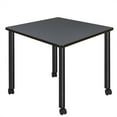 thumbnail image 6 of Kee 36" Square Mobile Breakroom Wood Table- Grey/ Black, 6 of 14