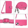 thumbnail image 6 of for iPhone 14 Plus Wallet Case, Elegant Card Holder Cash Slot PU Leather Kickstand Shoulder Strap Shockproof Protective Flip Women Girls Case Cover for iPhone 14 Plus, Rose, 6 of 6