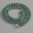 thumbnail image 3 of Men Women Hip Hop 7mm Emerald Zircon Cuban Necklace Fashion Charm Jewelry, 3 of 5