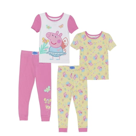 Peppa Pig Cotton tight fit pajamas, 4pc set (toddler girls)