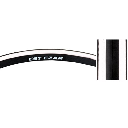 CST Czar Comp Tire Black White 700x23c Clincher Road Race Fixed Gear (Best Race Wheels For Road Bikes)