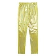 thumbnail image 4 of Alvivi Girls Kids Metallic Active Dance Leggings Shiny Sparkly Stretch Ankle Length Tights Pants Gold 11-12, 4 of 7