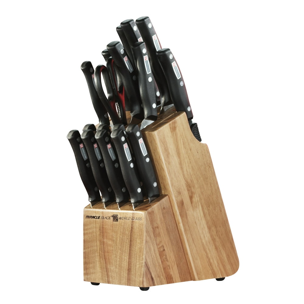 Miracle Blade World Class 18 Piece Knife Set, Kitchen Knives with Wood