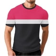 thumbnail image 2 of Zylanna Men's T-Shirts Tee, Crew Neck Short Sleeve Gradient Color Summer Fashion Tops for Mens Hot Pink, 2 of 6