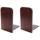 thumbnail image 1 of Wooden Bookends with Metal Base Heavy Duty Black Walnut Book Stand, 1 of 5