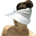 thumbnail image 1 of Sombreros de moda para mujer, visera solar, sombrero sólido ancho de verano, viseras de protección, gorra de playa con cola de caballo, sombrero para mujer, 1 of 4