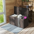 thumbnail image 4 of PATIOEASY 100 Gallon Waterproof Large Resin Deck Box Indoor Outdoor Lockable Storage Container for Patio Furniture Cushions Garden Tools Coffee, 4 of 9