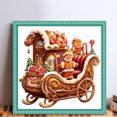 thumbnail image 2 of Hilo Algodón Bordado Punto Cruz Trineo Navidad Impreso 11CT 50x50cm, 2 of 9