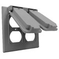 thumbnail image 1 of Hubbell Electrical 2C-2D Double Gang Flip Cover, Gray, 1 of 1