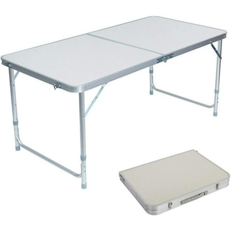 Folding Table Portable Camping Table 4 Ft Aluminum Foldable Table for ...