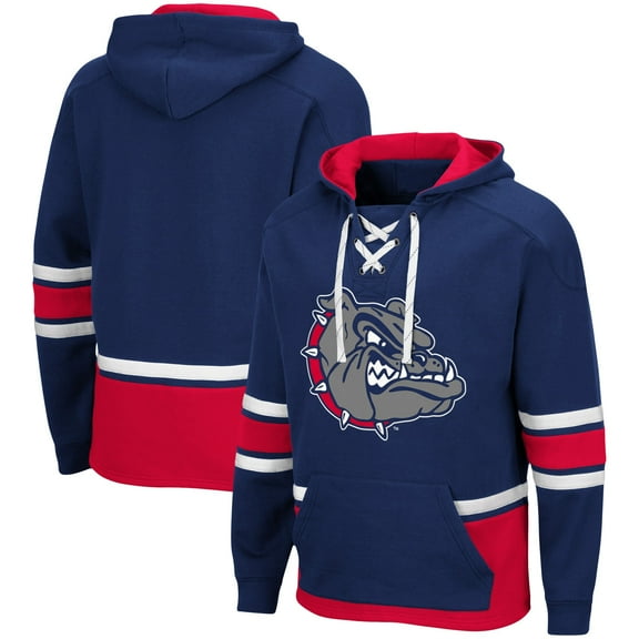 Men's Colosseum Navy Gonzaga Bulldogs Lace Up 3.0 Pullover Hoodie