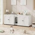thumbnail image 1 of Garvee Cat Litter Box Enclosure, 55.1" Double Cage with Cat Litter Pad, White, 1 of 9