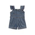 thumbnail image 1 of Honganda Denim Playsuit, Casual Solid Color Fly Sleeve Square Collar Romper, 1 of 8