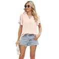 thumbnail image 2 of Tbopshirt Womens Tops,Women's Casual Fashion Summer T-Shirt Cutout Tunic Ruffle Sleeve Top Blouse, 2 of 5