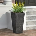thumbnail image 2 of Noble House 12.5" x 12.5" x 26.5" Square Gray Concrete Plant Planter, 2 of 6