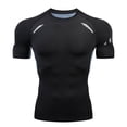 thumbnail image 1 of Camiseta deportiva de manga corta transpirable para hombre, absorbente del sudor, de secado rápido, paquete de fitness, camiseta ajustada con músculos, 1 of 5