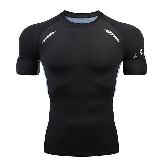 Camiseta deportiva de manga corta transpirable para hombre, absorbente del sudor, de secado rápido, paquete de fitness, camiseta ajustada con músculos