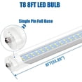 thumbnail image 2 of T8 8FT 72W LED Tube Light Bulb,FA8 Single Pin Double Row LED Shop Light,6000K Cool White,4 Pack, 2 of 5